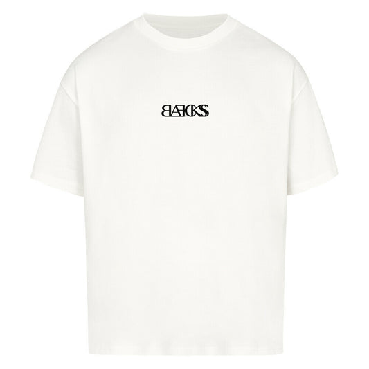 BLAECKSS Oversized shirt„Front Focus“ in Weiß mit großem Rückenprint, 240 GSM Baumwolle, ultraweich gebrusht, entspannter Oversized-Fit mit Drop Shoulders.
