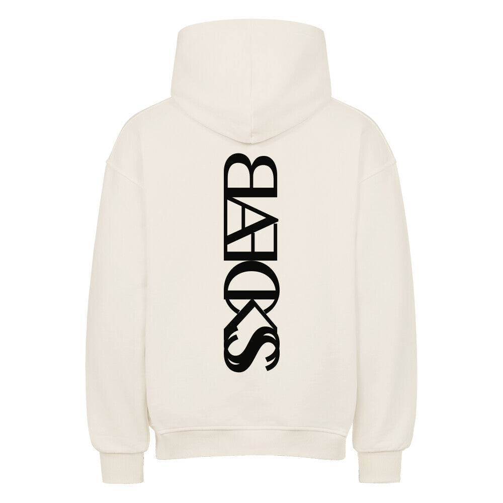 Blaeckss Oversized Hoodie mit großem Rückenprint, 380 GSM Premium-Stoff, moderne Streetwear-Passform mit Drop Shoulders und Kapuze ohne Kordel.