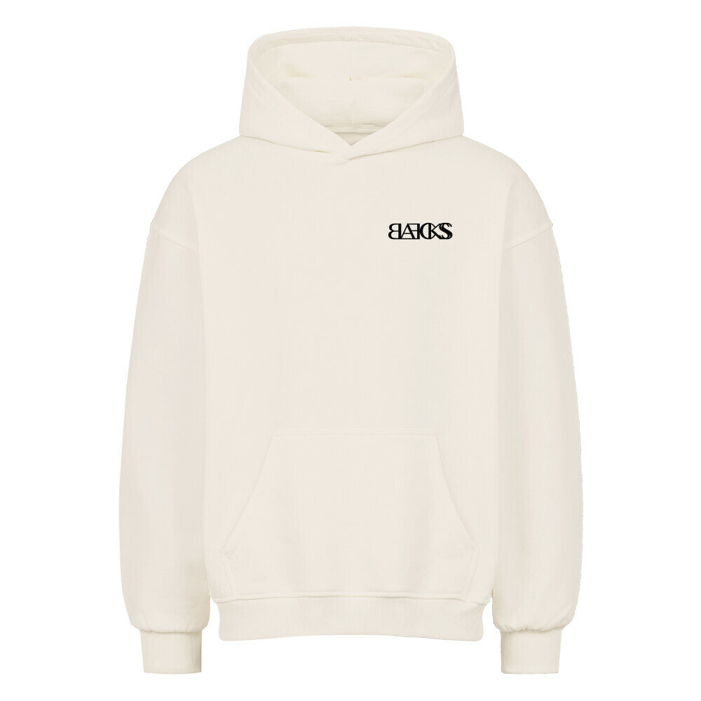 Blaeckss Oversized Hoodie mit kleinem Front-Print und großem Backprint, 380 GSM Premium-Streetwear, moderner Oversized-Schnitt mit Drop Shoulders.