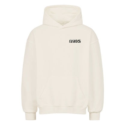 Blaeckss Oversized Hoodie mit kleinem Front-Print und großem Backprint, 380 GSM Premium-Streetwear, moderner Oversized-Schnitt mit Drop Shoulders.